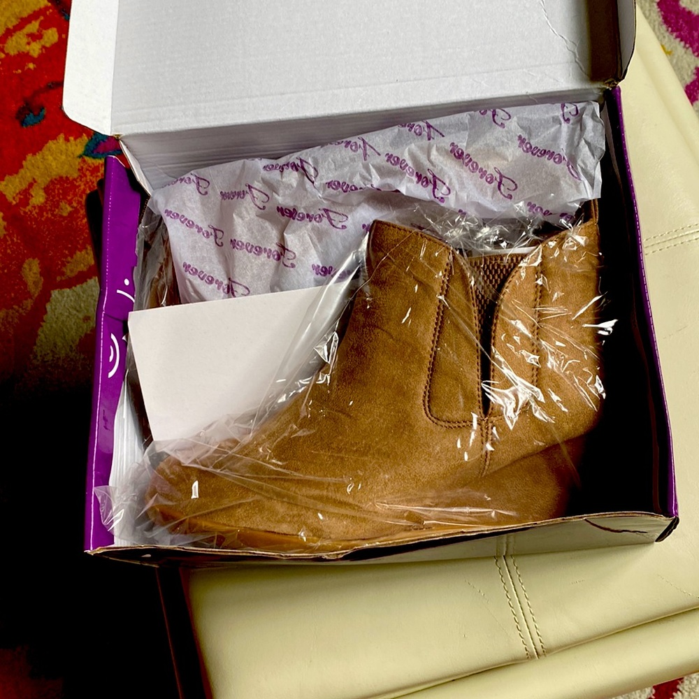 New taupe booties size 9